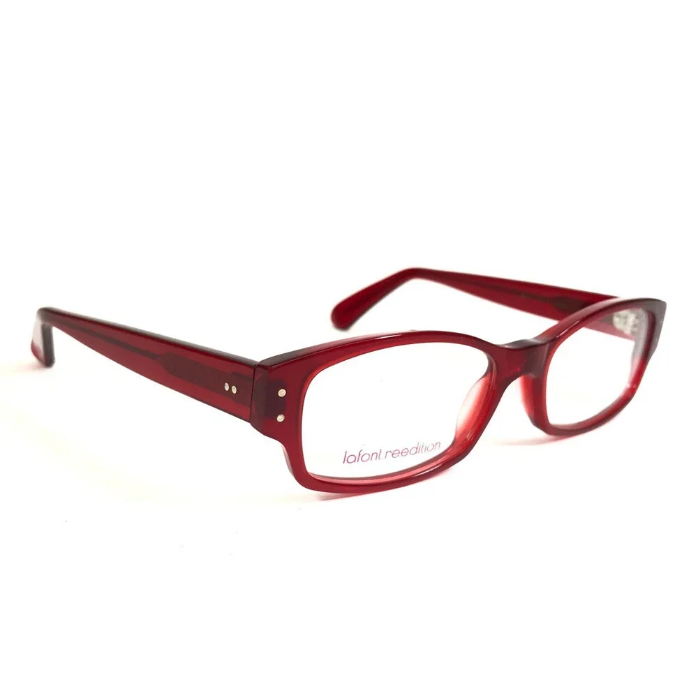 Jean Lafont Eyeglasses Frames INDY 462 Clear Transparent Red Rectangle 51-15-145